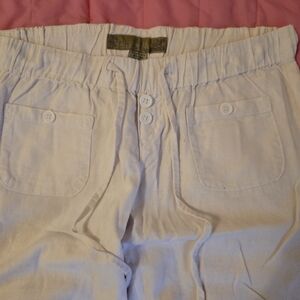 Kids White Elastic Waist Pants